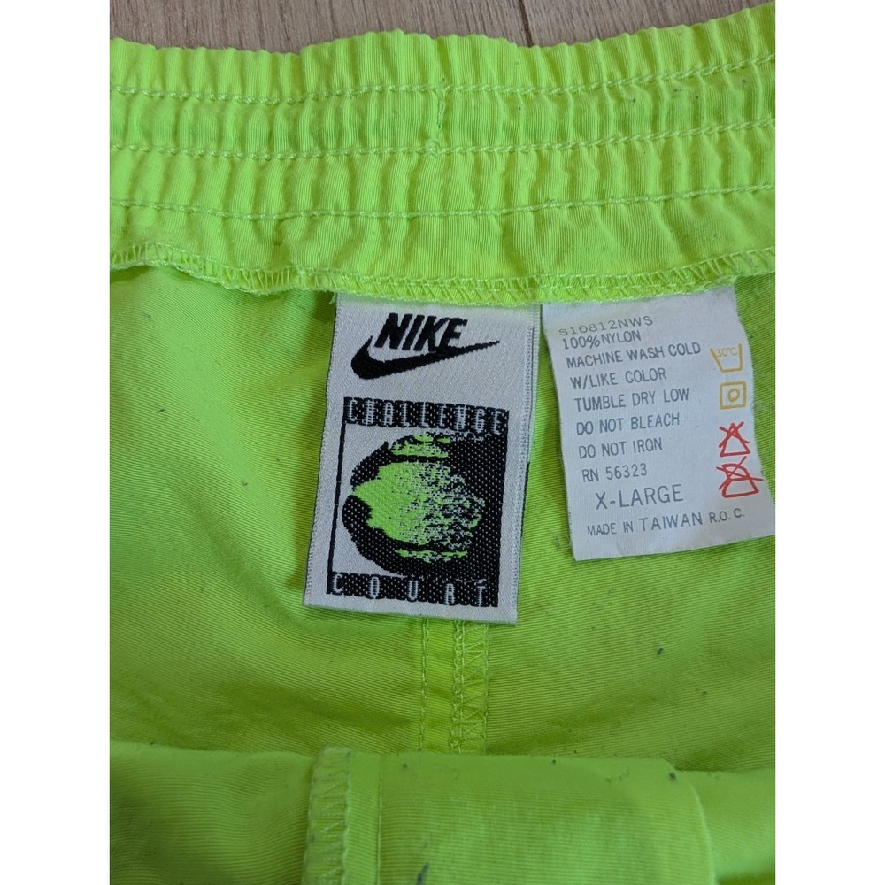 Nike Challenge Court Andre Agassi Shorts Vintage 90's Sz X-Large Rare Neon Volt - Picture 12 of 16
